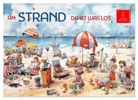 Am Strand da ist was los (Wandkalender 2027 DIN A2 quer), CALVENDO Monatskalender
