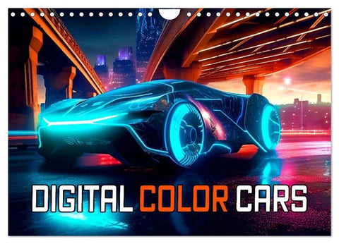 Digital Color Cars (Wandkalender 2027 DIN A4 quer), CALVENDO Monatskalender
