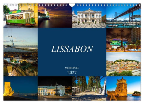 Metropole Lissabon (Wandkalender 2027 DIN A3 quer), CALVENDO Monatskalender