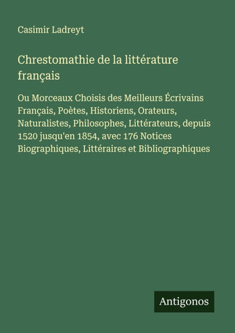 Chrestomathie de la littérature français