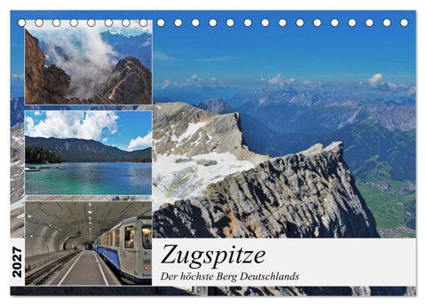 Zugspitze - Der höchste Berg Deutschlands (Tischkalender 2027 DIN A5 quer), CALVENDO Monatskalender