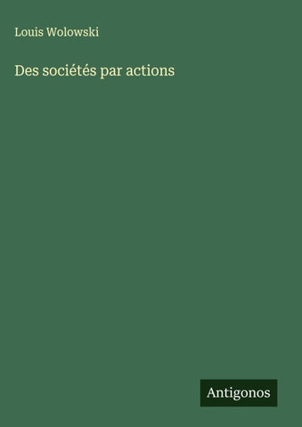 Des sociétés par actions