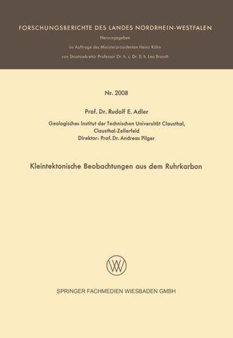 Kleintektonische Beobachtungen aus dem Ruhrkarbon
