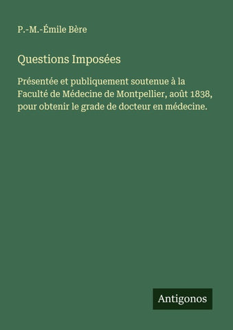 Questions Imposées