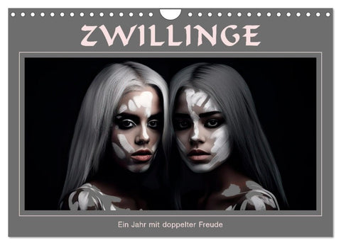 Zwillinge - Ein Jahr mit doppelter Freude (Wandkalender 2026 DIN A4 quer), CALVENDO Monatskalender