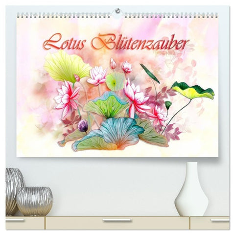 Lotus Blütenzauber (hochwertiger Premium Wandkalender 2027 DIN A2 quer), Kunstdruck in Hochglanz