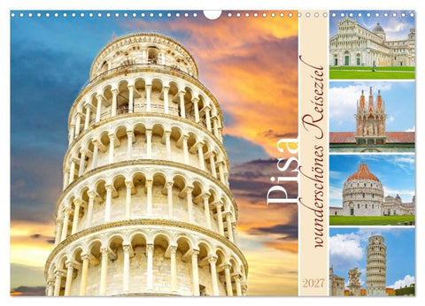 Pisa - wunderschönes Reiseziel (Wandkalender 2027 DIN A3 quer), CALVENDO Monatskalender