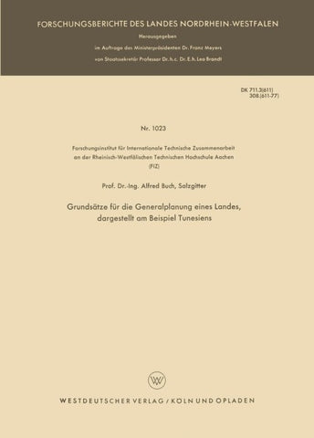 Grundsätze für die Generalplanung eines Landes, dargestellt am Beispiel Tunesiens