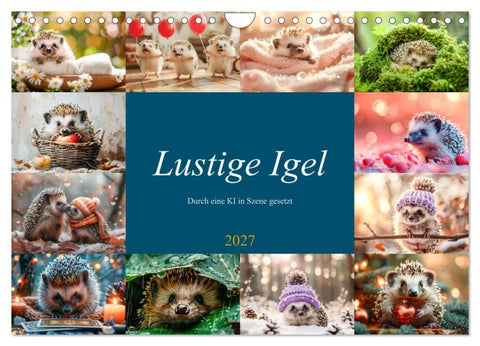 Lustige Igel (Wandkalender 2027 DIN A4 quer), CALVENDO Monatskalender