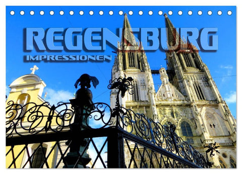 REGENSBURG - Impressionen (Tischkalender 2026 DIN A5 quer), CALVENDO Monatskalender