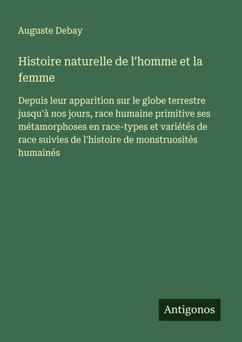Histoire naturelle de l'homme et la femme