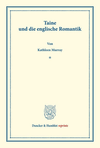 Taine und die englische Romantik.