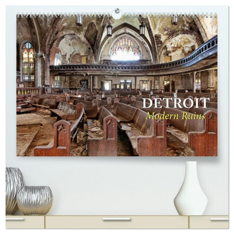 Detroit - Modern Ruins (hochwertiger Premium Wandkalender 2026 DIN A2 quer), Kunstdruck in Hochglanz