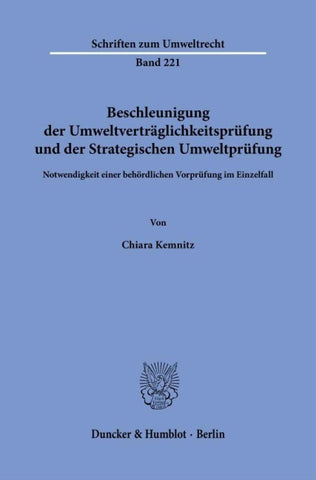 Beschleunigung der Umweltverträglichkeitsprüfung und der Strategischen Umweltprüfung