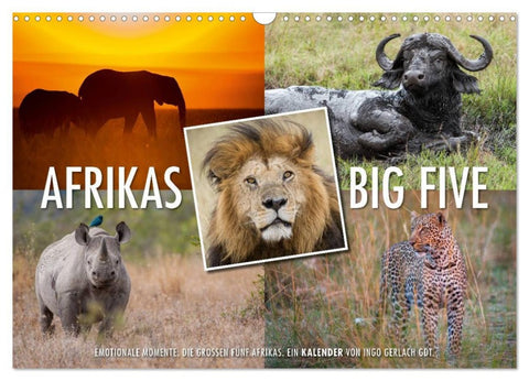 Emotionale Momente: Afrikas Big Five (Wandkalender 2026 DIN A3 quer), CALVENDO Monatskalender