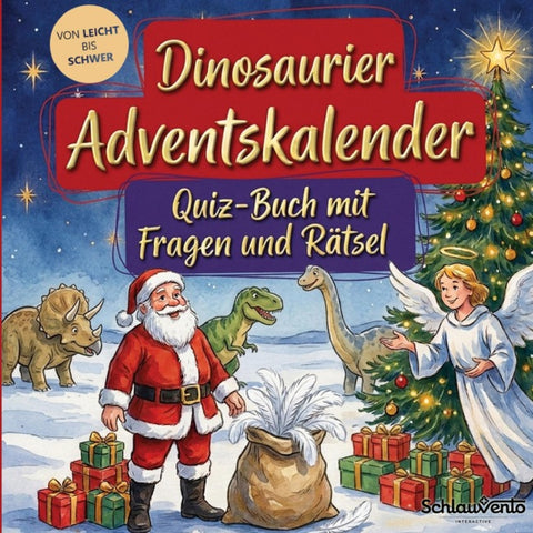Dinosaurier-Adventskalender: Quiz-Buch mit Fragen und Rätsel