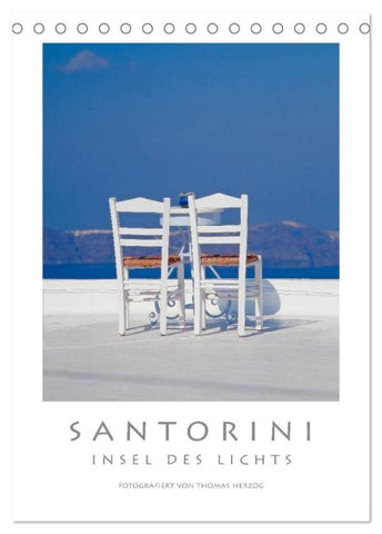 SANTORINI - INSEL DES LICHTS (Tischkalender 2027 DIN A5 hoch), CALVENDO Monatskalender