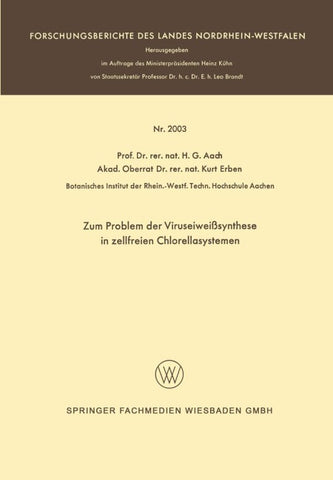 Zum Problem der Viruseiweißsynthese in zellfreien Chlorellasystemen