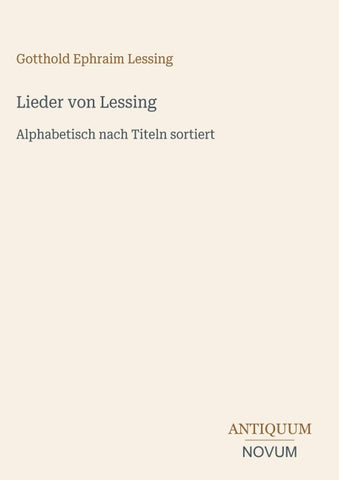 Lieder von Lessing