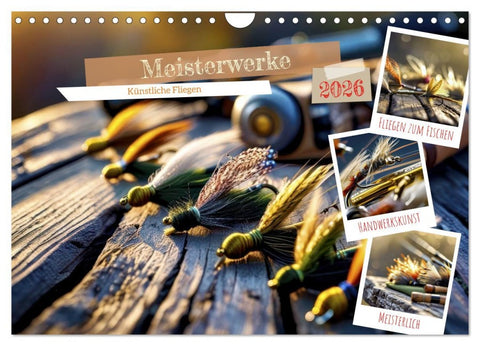 Meisterwerke - Künstliche Fliegen (Wandkalender 2026 DIN A4 quer), CALVENDO Monatskalender
