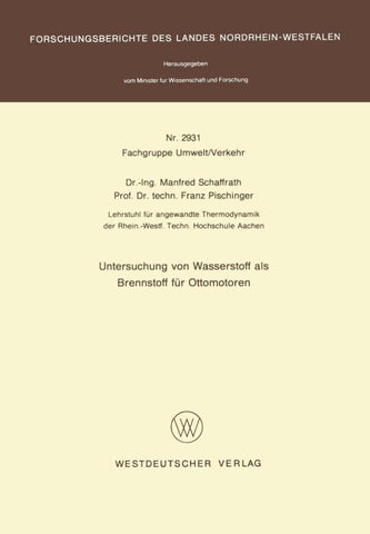 Untersuchung von Wasserstoff als Brennstoff für Ottomotoren