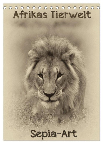 Afrikas Tierwelt - Sepia-Art (Tischkalender 2026 DIN A5 hoch), CALVENDO Monatskalender