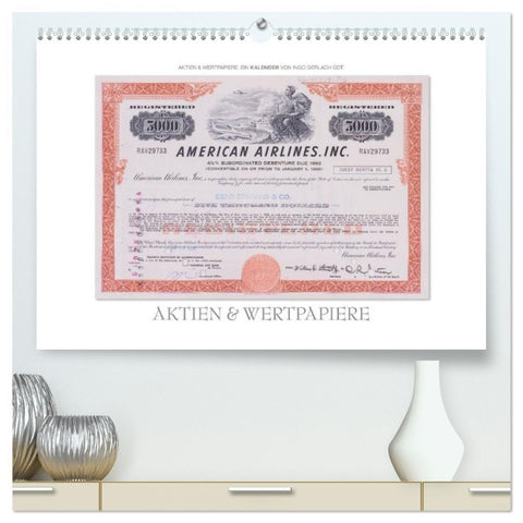 Aktien & Wertpapiere (hochwertiger Premium Wandkalender 2026 DIN A2 quer), Kunstdruck in Hochglanz