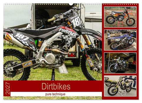 Dirtbikes - pure technique (Wandkalender 2027 DIN A2 quer), CALVENDO Monatskalender