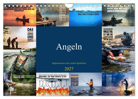 Angeln - Impressionen mit coolen Sprüchen (Wandkalender 2027 DIN A4 quer), CALVENDO Monatskalender