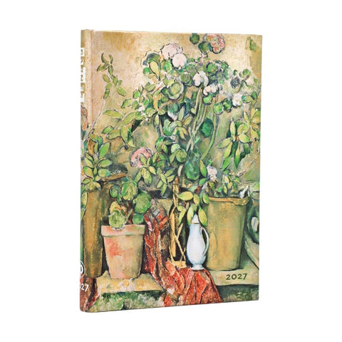 12-Monatskalender 2027 Cezannes Terrakotta-Töpfe und Blumen Mini Horizontal