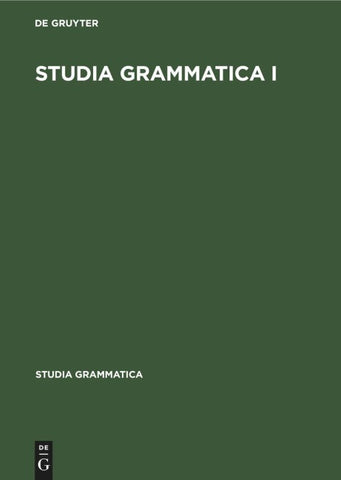 Studia grammatica I