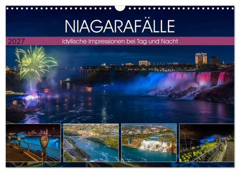 NIAGARAFÄLLE Idyllische Impressionen bei Tag und Nacht (Wandkalender 2027 DIN A3 quer), CALVENDO Monatskalender
