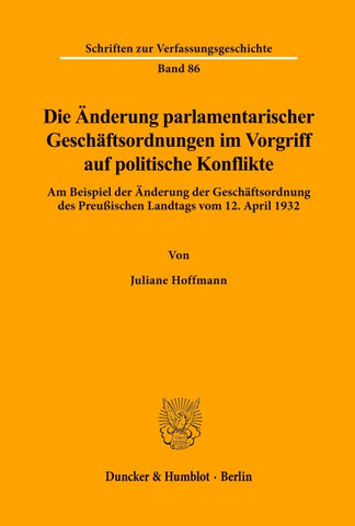 Die Änderung parlamentarischer Geschäftsordnungen im Vorgriff auf politische Konflikte.