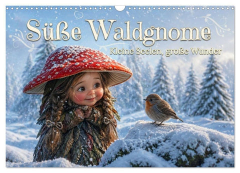 Süße Waldgnome - Kleine Seelen, große Wunder (Wandkalender 2027 DIN A3 quer), CALVENDO Monatskalender
