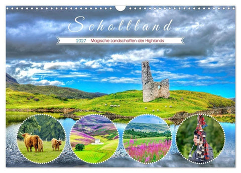 Schottland - Magische Landschaften der Highlands (Wandkalender 2027 DIN A3 quer), CALVENDO Monatskalender