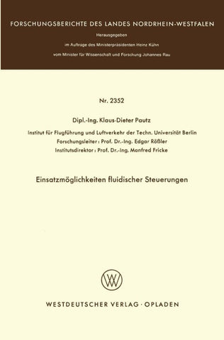 Einsatzmöglichkeiten fluidischer Steuerungen