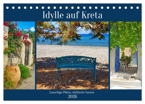 Idylle auf Kreta (Tischkalender 2026 DIN A5 quer), CALVENDO Monatskalender