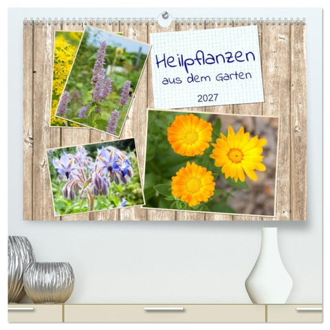 Heilpflanzen aus dem Garten (hochwertiger Premium Wandkalender 2027 DIN A2 quer), Kunstdruck in Hochglanz