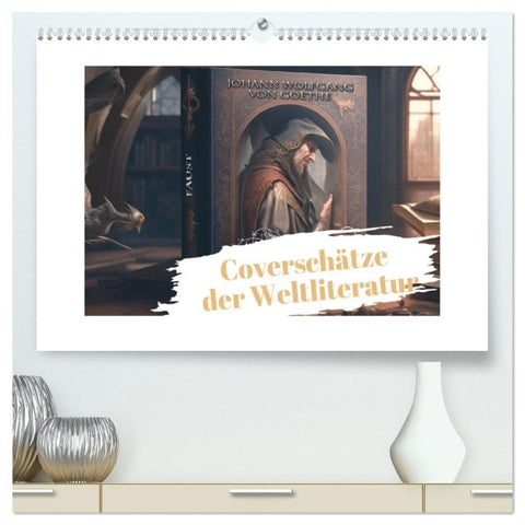 Coverschätze der Weltliteratur (hochwertiger Premium Wandkalender 2027 DIN A2 quer), Kunstdruck in Hochglanz