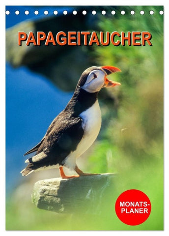 Papageitaucher Monatsplaner (Tischkalender 2027 DIN A5 hoch), CALVENDO Monatskalender