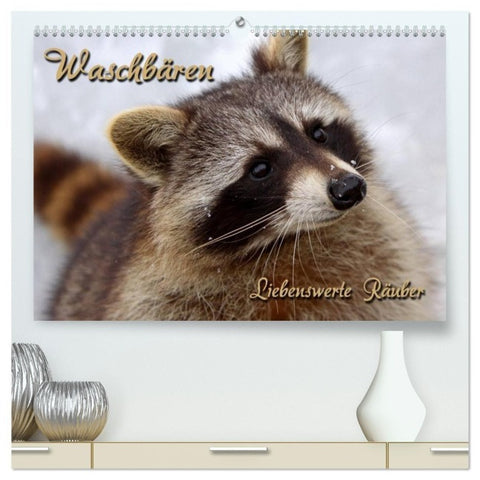 Waschbären (hochwertiger Premium Wandkalender 2027 DIN A2 quer), Kunstdruck in Hochglanz