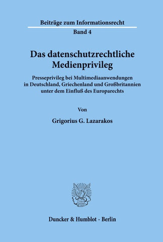 Das datenschutzrechtliche Medienprivileg.