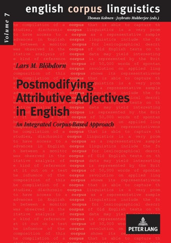 Postmodifying Attributive Adjectives in English