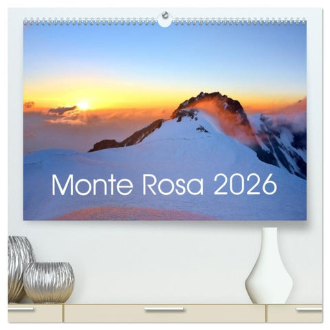 Monte Rosa (hochwertiger Premium Wandkalender 2026 DIN A2 quer), Kunstdruck in Hochglanz