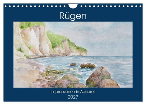 Rügen Impressionen in Aquarell (Wandkalender 2027 DIN A4 quer), CALVENDO Monatskalender