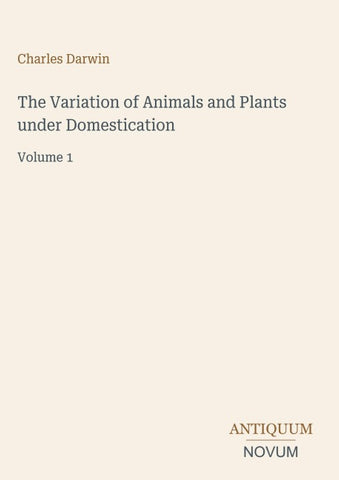 The Variation of Animals and Plants under Domestication