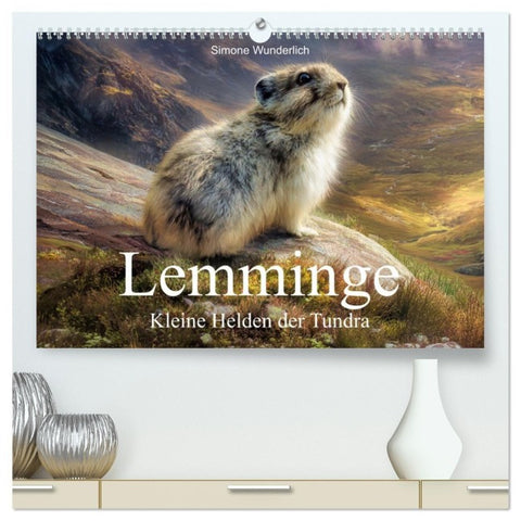 Lemminge - Kleine Helden der Tundra (hochwertiger Premium Wandkalender 2027 DIN A2 quer), Kunstdruck in Hochglanz