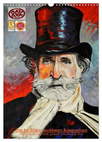 PopArt Bilder berühmter Komponisten (Wandkalender 2027 DIN A3 hoch), CALVENDO Monatskalender