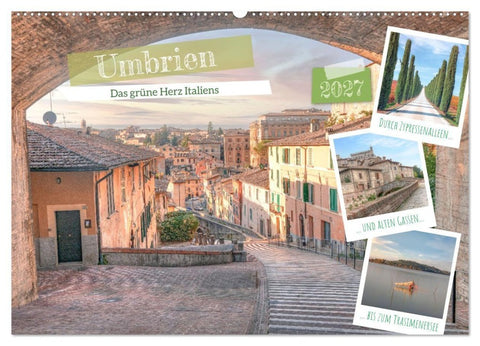 Umbrien - Das grüne Herz Italiens (Wandkalender 2027 DIN A2 quer), CALVENDO Monatskalender