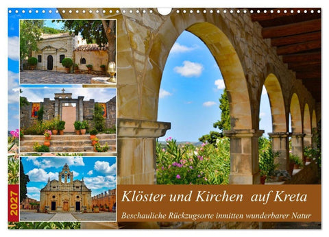 Klöster und Kirchen auf Kreta (Wandkalender 2027 DIN A3 quer), CALVENDO Monatskalender